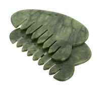 CALLARON 2pcs Natural Jade Scalp Massage Comb Ergonomic Green Gua Sha Tool for Hair and Facial Care Portable Jade Comb Stimulates Blood Flow Exfoliating Scraping Board for Skin Rejuvenation