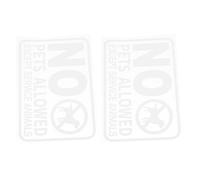 CALLARON 2pcs No Pets Allowed Signs for Window and Door Use, Waterproof PVC Pet Warning Stickers Suitable for Outdoor and Shop Environments, Reusable White Decals