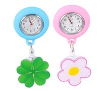 CALLARON 2pcs Nurse Fob Watch Retractable Clip-on Nursing Pocket Watch with Glass Dial and Plastic Case, for Nurses and Healthcare Professionals