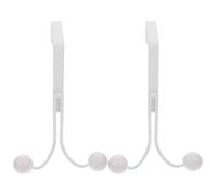 CALLARON 2pcs Over The Door Hooks Matte White Iron Hanging Hooks Double Headed Door Hangers for Coat Hat Organizer Space-Saving Home Use Random Color