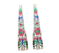 CALLARON 2pcs Palace Nail Cover Ancient Queen Halloween Claw Finger Tips Reusable Nail Jewelry for Drama Dance Show Cosplay Costume