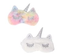 CALLARON 2Pcs Plush Eye Masks for Cartoon Design Sleeping Eye Covers Soft Blindfolds for Travel Camping and Home Use Enhance Sleep