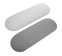 CALLARON 2pcs Portable Manicure Hand Rest Pillow with Stable Non-slip Base Easy-clean Nail Art Hand Support Cushion for Salon and DIY Nail Table White and Gray