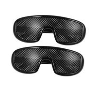 CALLARON 2pcs Portable Pinhole Glasses for Eyesight Training and Correction Lightweight Black Eyeglasses for Outdoor Activities Travel and Everyday Wear Comfortable All Day Enhancement