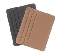 CALLARON 2pcs PU Leather Bank Card Sleeves Double-Sided Clear Id Card Holders Protective Sleeve for Credit Social Security Lightweight Black Brown