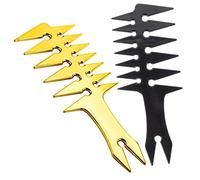 CALLARON 2pcs Retro Hair Styling Combs Professional Multi-function Hairdressing Accessories Pocket Combs for Men's Hairstyles Gold Black Dual-sided Design for Travel and Home Use