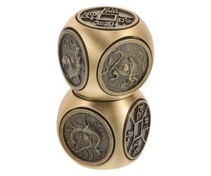 CALLARON 2pcs Retro Metal Dice with Six-sided Square Design for Relaxing Smooth Rotation, Unique Cool Office Gadget for Desk Games and Office Use