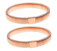 CALLARON 2pcs Rose Gold Elastic Men Arm Cuff Sleeve Garters Adjustable Spring Bracelet Anti-slip Shirt Sleeve Holder for Weddings and Parties