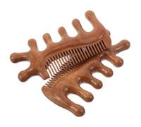 CALLARON 2pcs Sandalwood Gua Sha Scraping Massage Comb for Scalp Hair Face Neck Body Natural Wooden Tool for Holistic Care Ergonomic Design for Sensitive Skin Handcrafted Relaxation Aid