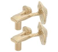 CALLARON 2pcs Solid Brass Mushroom Knob for Cabinets and Drawers, Vintage | Golden Brass Finish, Sturdy Replacement Hardware, Complete Fittings and Screws, for Wardrobe Doors