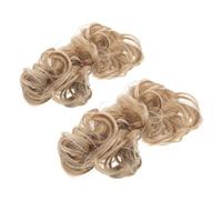 CALLARON 2pcs Synthetic Wavy Chignon Hairpiece Lightweight Reusable Women Hair Bun Scrunchies for Natural Look Elegant Messy Updo Suitable for Daily Outfits and Special Occasions