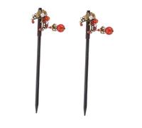 CALLARON 2pcs Tassel Hairpin Hair Stick Ancient Style Hair Fork Retro Flower Girl Head Wear for Wedding Accessories Ponytail Curly Bun