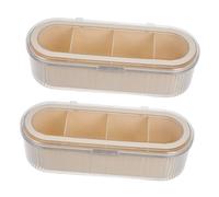 CALLARON 2pcs Transparent Makeup Sponge Holder with Cover Compact Cosmetic Organizer Box for Foundation Brushes Lipsticks Beauty Tools Space-saving Clear Storage Case for Vanity Countertop