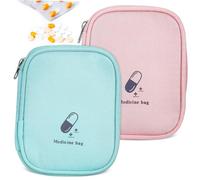 CALLARON 2Pcs Travel Medicine Pouch Portable Organizer Bag with Durable Oxford for Outdoor Activities Hiking and Everyday Use Bright Colors for Quick Identification