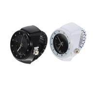 CALLARON 2pcs Unisex Finger Ring Watch with Stretchy Elastic Bands Retro Round Dial Quartz Analogue Timepiece for Men Women Teens Lightweight Novelty Jewelry Accessory
