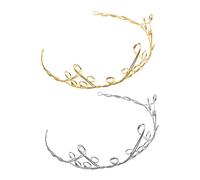 CALLARON 2Pcs Vintage DIY Crown Headdress Base Lightweight Tiara Headband for Women Wedding Performance Party Accessories