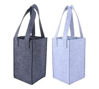CALLARON 2pcs Wine Tote Carrier Felt Wine Bottle Storage Pouch with Handle Design Specially Reinforced Handy Part Navy Portable Pouch for Visiting Party