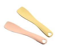 CALLARON 2Pcs Zinc Alloy Beauty Scoop Face Cream Spoon in Golden and Rose Gold Mini Facial Cosmetic Tools for Mixing and Applying Lotion Cream Moisturizers Portable Skincare Spatulas for