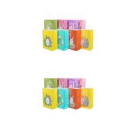 CALLARON 2sets 12pcs Easter Party Paper Bags Rabbit Egg Storage Bags Durable Present Pouches for Easter Events Weddings and Special Occasions High Grade Paper Material Random Color 12pcs*2