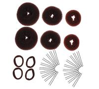 CALLARON 2sets Hair Hair Donut Bun Maker U-shaped Hairpins for Women Elastic Bands Diy Styling Tool for Quick