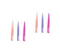 CALLARON 2sets Stainless Steel Eyebrow Tweezers and Comb Creative Makeup Tools for Women Multi Functional Eyebrow Clamps for Trimming and Applying False Eyelashes 3pcs*2