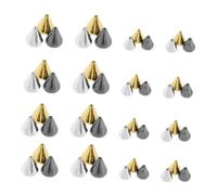 CALLARON 3 Boxes Vintage Metal Nail Charms Flat Back Cone Spikes DIY Nail Art Accessories for Women Punk Manicure Decoration Kits with Radiant Shine for Salon Party Home Use