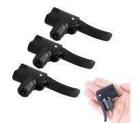 CALLARON 3 Pcs Bike Pump Head Dual Valve Adapter Presta to General Valve Nozzle Clip Black Bicycle Air Pump Replacement Accessories for Cycling and Camping