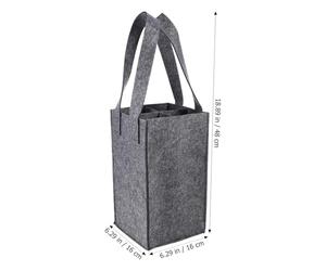 CALLARON 3 Pcs Felt Wine Carrier Felt Tote Bags Large Capacity Reusable Grocery Bags with Flexible Divider Simple Elegant Design Protect Wine Bottles for Thanksgiving and Birthdays