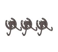 CALLARON 3 Pcs Horseshoe Shaped Iron Wall Hooks Multi-Function Coat Hook Simple Style Easy Installation Long Time Service for Bedroom and Living Room