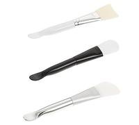 CALLARON 3 Pcs Silicone Mud Mask Applicator Brushes with Spoon, Soft Face Care Tools for Facial Mask Application, Random Black or White, Suitable for Home and Spa Use