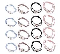 CALLARON 30pcs Hair Bands Elastic Hair Ties Harajuku Style Ponytail Holders for Women Girls Festival Beads Mixed