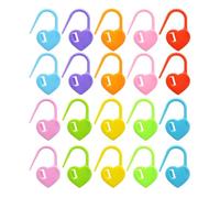 CALLARON 30pcs Heart-Shaped Locking Stitch Markers for Knitting and Crocheting, Reusable Plastic Needle Clips for DIY Crafts with Storage Box, Multi-use Crochet Markers for Yarn Stitch