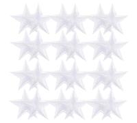 CALLARON 30pcs White Star Embroidered Iron-on Patches, DIY Clothes Repair Appliques for Jackets, Bags, Hats, Shoes Decoration, 5-Point Star Fabric Embellishments