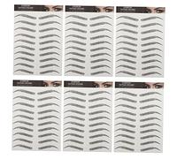 CALLARON 3d Hair-like Artificial Eyebrow Transfer Stickers Waterproof Eyebrow Tattoo Stickers 6 Sheets (10 Pairs) Natural Black for Women and Girls Makeup
