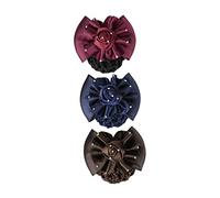 CALLARON 3pc Women Hair Accessories Bow Clip Snoods for Messy Bun Elegant Bun Cover for Women