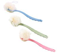 CALLARON 3pcs Bath Body Brush Shower Brush Simple Design Plastic Long Handle Easy to Scrub Hard-to-Reach Areas Massage for Men and Women Taking A Shower Random Color