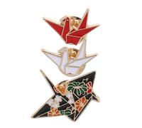 CALLARON 3PCS Creative Alloy Brooch Cartoon Lovely Breastpins for Clothing Accessories Red White Black Unique Fashion Pins for Casual Formal Events