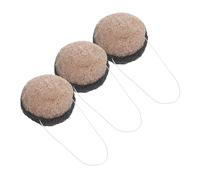 CALLARON 3pcs Double-Sided Facial Scrub Sponge with Natural Walnut Seed Exfoliator and Bamboo Charcoal Cleansing Pad Reusable Face Scrubber for Deep Pore Oil Removal and Enhanced Skincare
