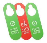 CALLARON 3pcs Double-sided Pvc Door Hanging Tags Do Not Disturb and Please Clean Signs Hotel Door Knob Hangers for Privacy and Room Service Reminder Random Color