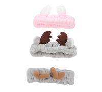 CALLARON 3pcs Elastic Makeup Headband Animals Ears Hair Band for Face Wash Brushing Teeth