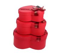 CALLARON 3pcs Heart Shaped Boxes Lids for Valentine's Day Birthdays and Celebrations Elegant Decorative Candy Storage Containers Red Stylish and Versatile Packaging