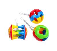 CALLARON 3pcs Hollow-out Bird Chew Balls Plastic Foot Training Toy