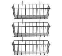 CALLARON 3pcs Iron Wall Hanging Storage Shelf Black with Strong Load-Bearing Capacity and Anti-Aging Features for Kitchen and Hotel Bathroom Supply Organiser