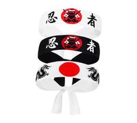 CALLARON 3PCS Japanese Samurai Headband Stylish Ninja Karate Training Accessories for Men and Teens Durable Hachimaki Design for Fitness and Costume Wear