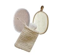 CALLARON 3pcs Loofah Bath Towel Set Exfoliating Pads Scrubber Lotion Applicator for Daily Skin Care