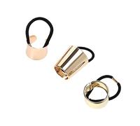 CALLARON 3PCS Metal Hair Ties with Circle Stylish Ponytail Holders for Women Elastic Hair Bands Chic Styles for All Occasions