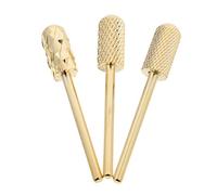 CALLARON 3pcs Nail Drill Bits Set with Fine, Medium Coarse Teeth Cylinder Head Manicure Pedicure File Bits for Acrylic Gel Polish Removal Professional Nail Art Tool