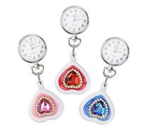 CALLARON 3pcs Nurse Form Heart-Shaped Watch Retractable Creative Nurse Watch Doctor Pocket Heart-Shaped Design for Gifts for for for for and Vet Accessories Random Color