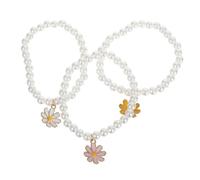 CALLARON 3pcs Pearl Bracelet Beaded Beach Jewelry Bead Bracelet Girls Bracelets Bracelet Chains Bracelet Jewelry Charm Bracelets Girl Child White The Flowers Metal Decorate