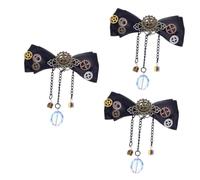 CALLARON 3pcs Retro Steampunk Bowknot Barrette Duckbill Hair Clip for Women Unique Black Hairpin for Parties Festivals Travel and Photography Comfortable and Elegant Design